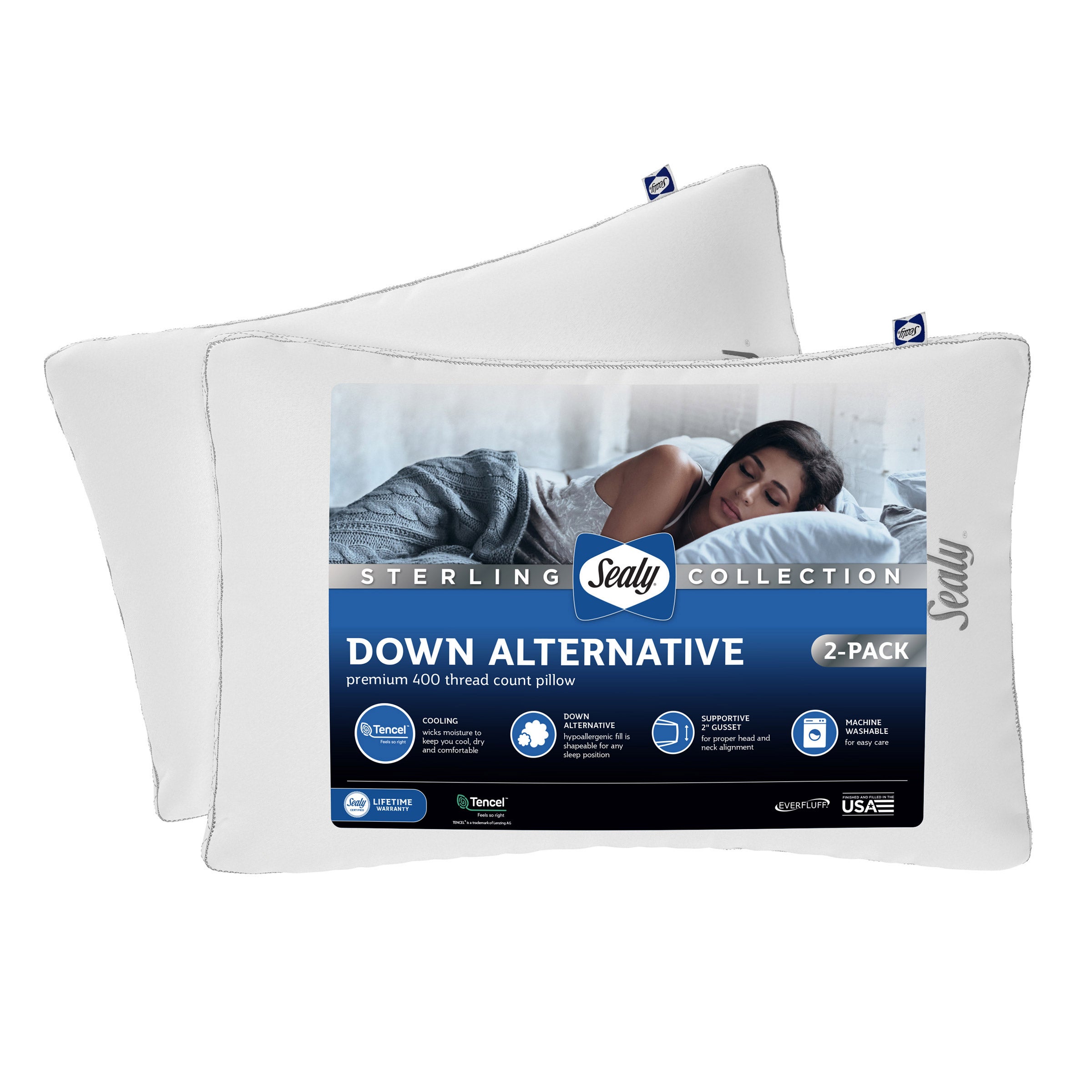 Sealy Sterling Down Alternative Pillow 2-Pack - King