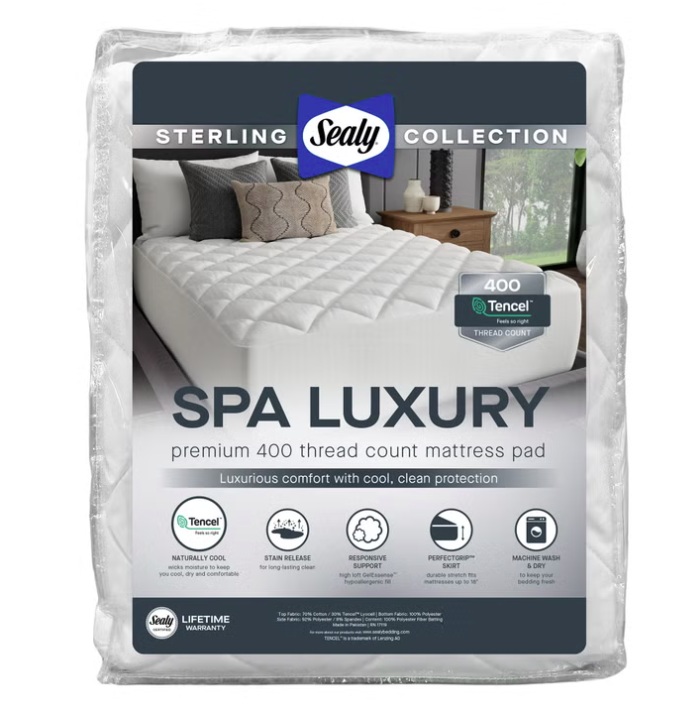 Sealy Sterling Collection Spa Luxury Mattress Pad - Queen