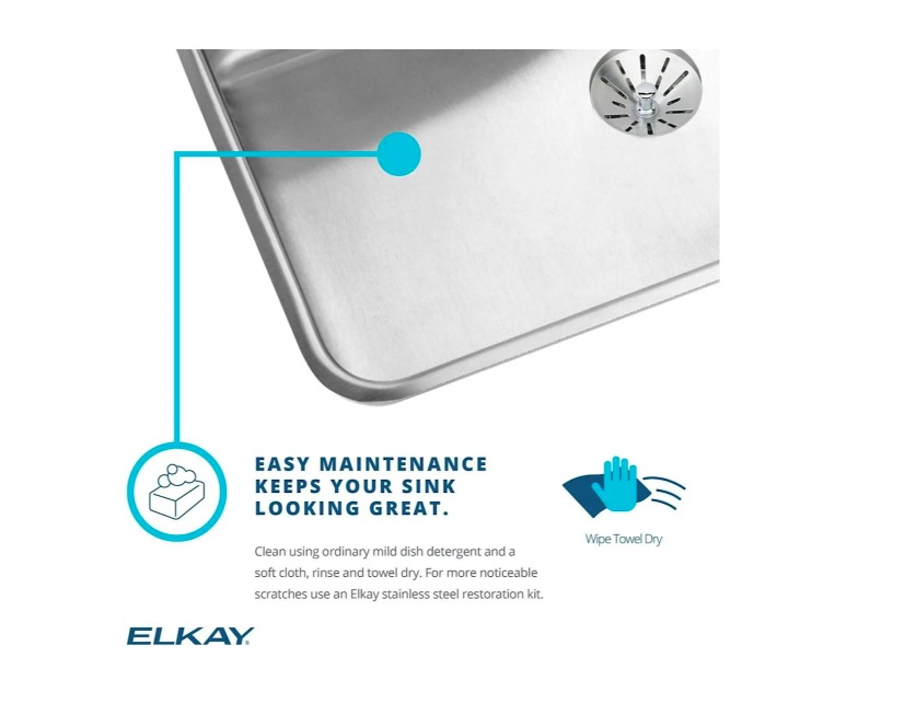 Elkay (LRAD2219401) Gourmet 22" Single Basin Drop In Stainless Steel Kitchen Sink