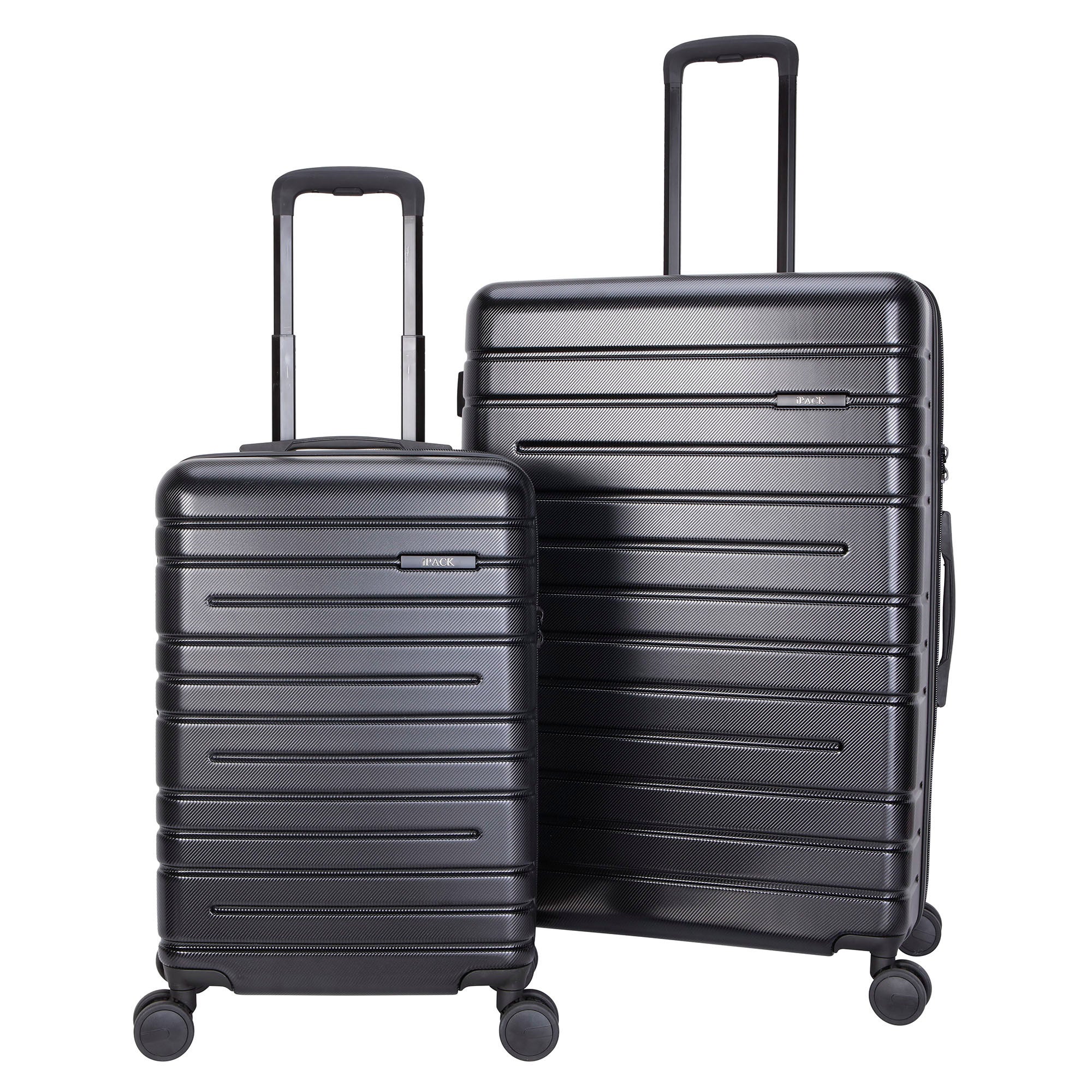 iPack 2 Piece Hardside Luggage Set, Black