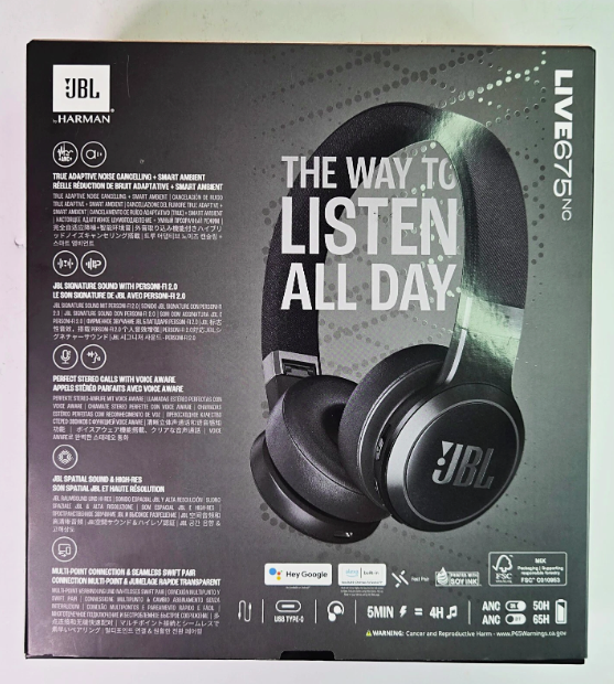 JBL Live 675NC Wireless True Adaptive Noise-Cancelling Headphones