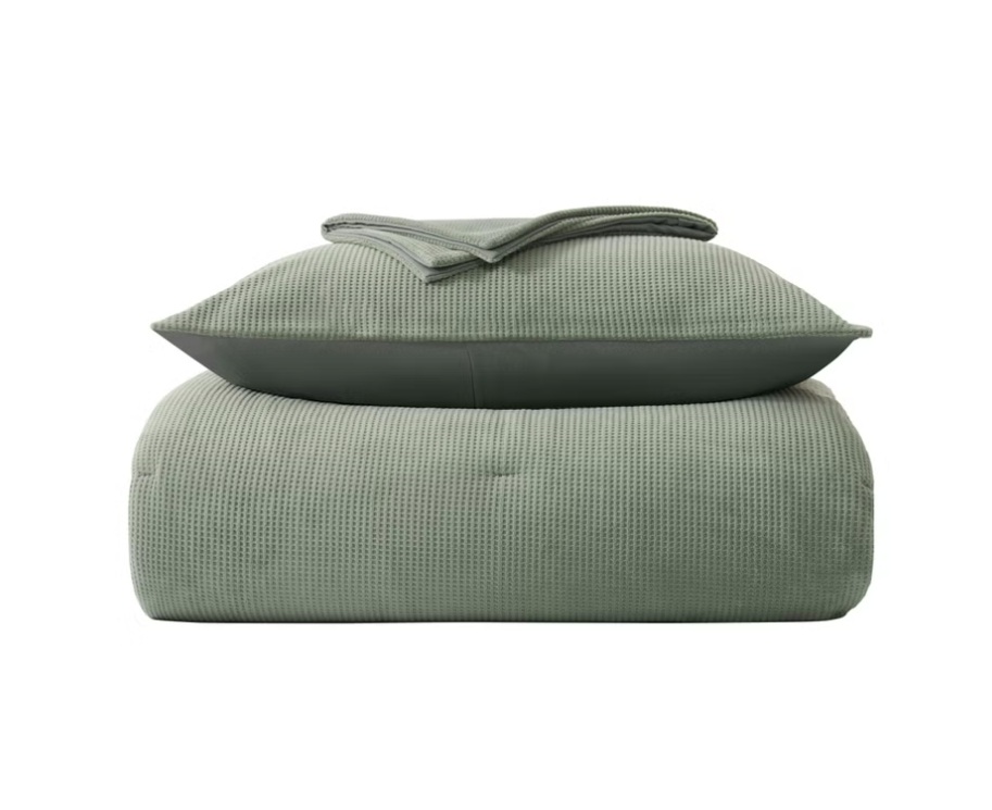 Evergrace Mini Waffle Plush Comforter 3-piece Set