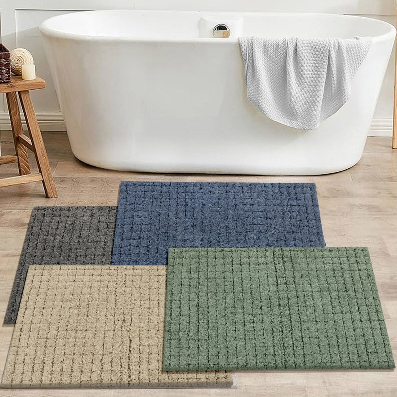 Devgiri Multineedle Grid Bath Mat