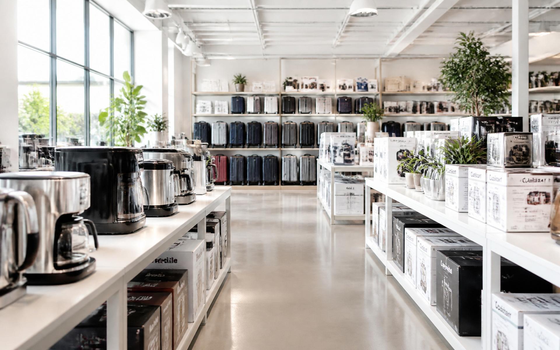 Bright, curated Tampa Bay Bargains warehouse showroom